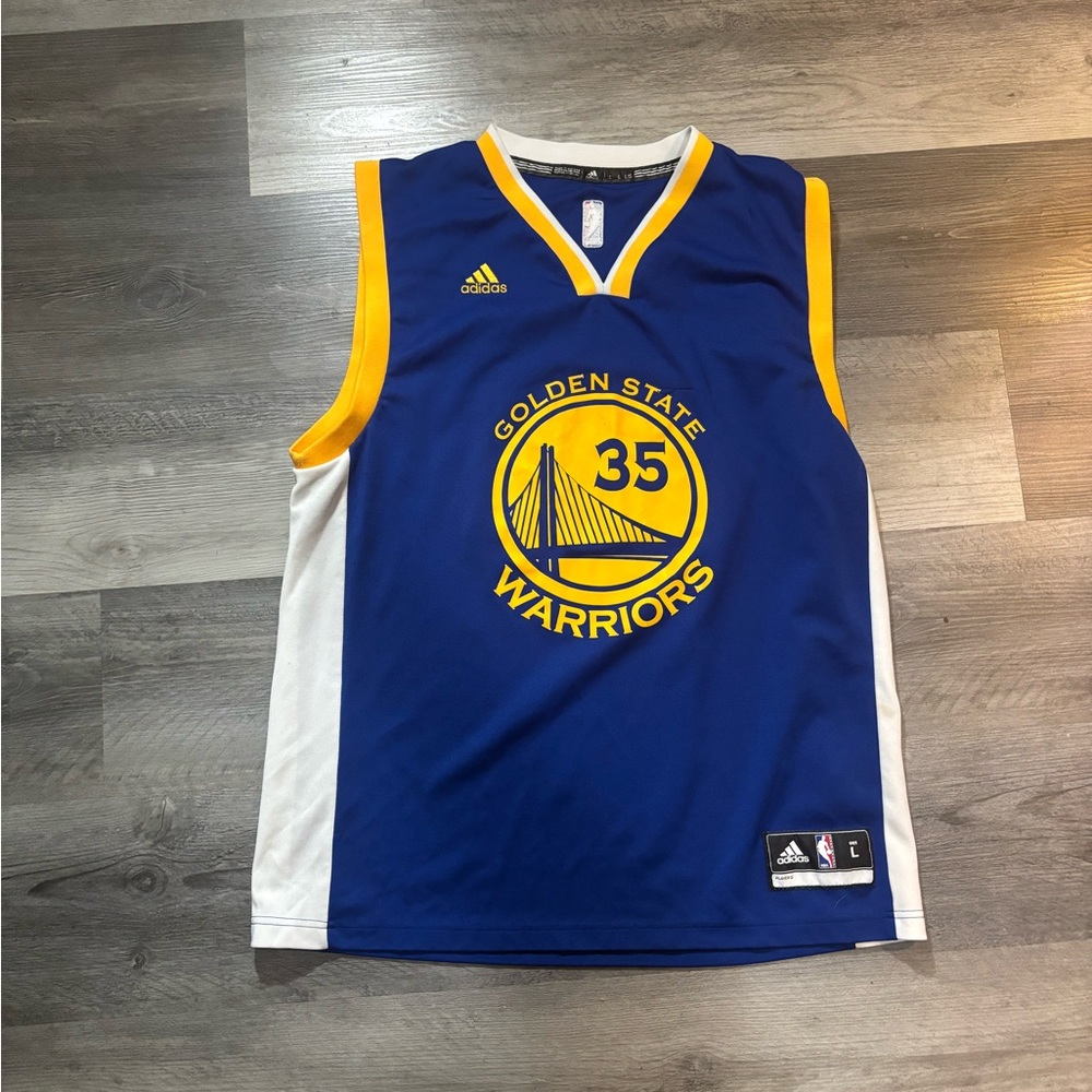 Kevin Durant Adidas Golden State Warriors Blue Jersey Large